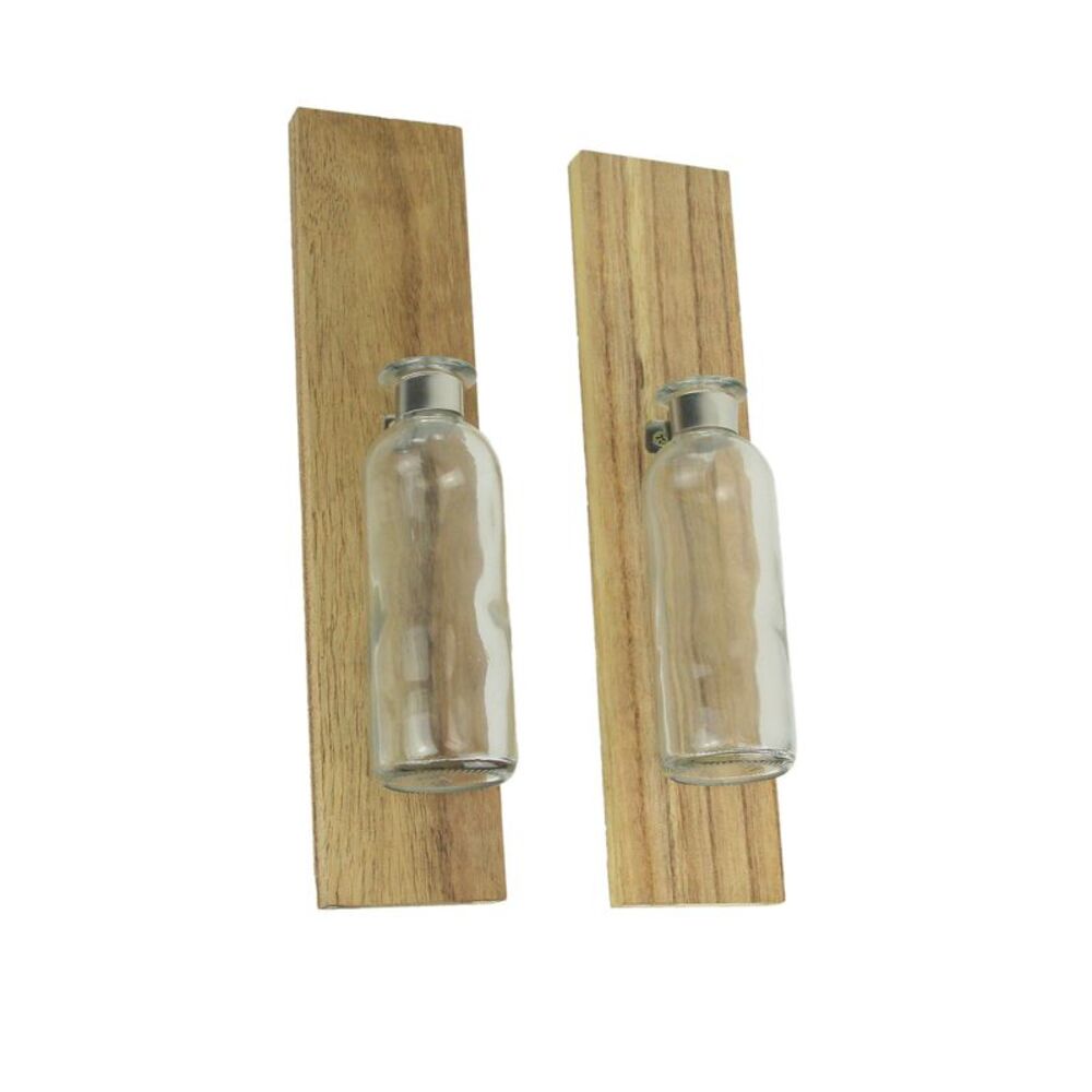Set of 2 Primitive Farmhouse Wall Mounted Bud Vase Flower Sconces